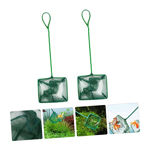 Abaodam 2Pcs Fishing Net Aquarium Fish Net with Soft Mesh for Catching for Stream River and Lake Fishing