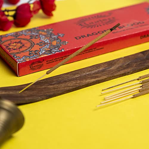 Dragon Blood Incense Sticks, 100%-Natural Charcoal Free Organic Non Toxic Clean Burning Handmade Insence Sticks 100 gm Pack, Meditation Gifts – Spritual Cleansing - color: Dragon Blood