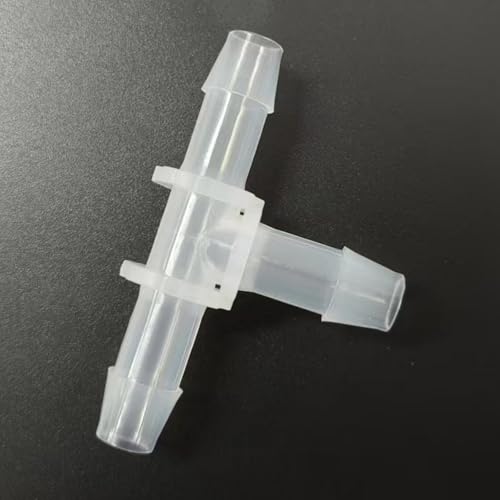 3 Way Tee Connector Equal Barbed T-Fitting 3 Way Hose Barb Adapter for Laboratory Biochemical Analytical Instruments Food Machinery Aquarium Equipment 100pc/pk (9.6mm 3/8'' Cir) - size: 9.6mm 3/8'' Cir