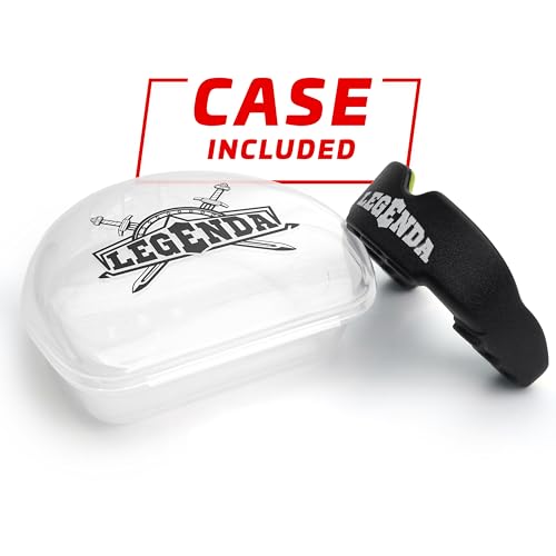 Legenda Sports Mouthguard for Kids (w/Case), Professional Mouthguard for Boxing, MMA, Karate, Football, BJJ, Martial Arts, Rugby, Lacrosse, Hockey (Black-Green) - color: Black-green
