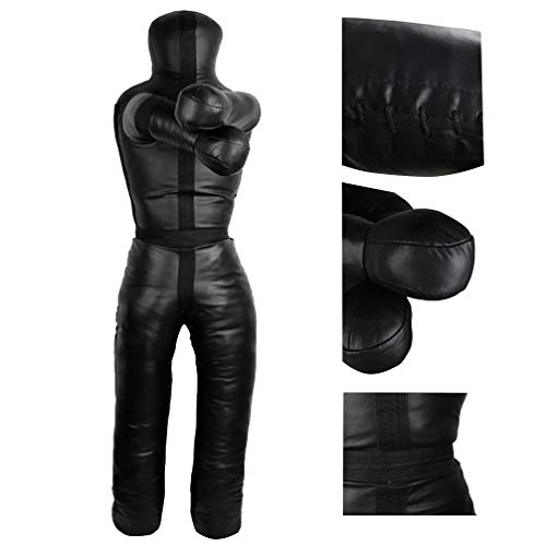 Aoneky 6FT Unfilled Grappling Dummy for Adults, Heavy Duty MMA BJJ Wrestling Training Dummy, Synthetic Leather Jiu Jitsu Judo Practice Dummy with Reinforced Stitching for Submission & Throws Practice