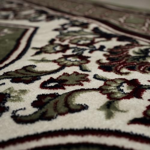 Modefa Turkish Islamic Prayer Rug - Multi Person Janamaz Sajada for Family or Large Gathering & Group Praying Carpet - Wide Plush Velvet Praying Mat Mihrab (5 Person Green) - color: Mihrab Green