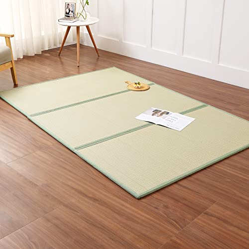 Natural Igusa Rush Grass Floor Tatami Mat,Full, 79" x 55" x 0.5" | Japanese Portable Folding Firm Traditional Bed Mattress , Foldable Pad Futon,for Sleeping, Sitting, Yoga, Relaxing - size: Full