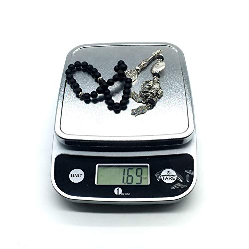 Stylist Prayer Beads (8 mm-33 Beads) Tesbih-Tasbih-Tasbeeh-Misbaha-Masbaha-Subha-Sebha-Sibha-Rosary-Worry Beads (Black Matte Agate Stone) - color: Black Matte Agate Stone