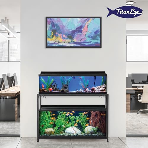 65 Gallon Double Aquarium Stand (2 Stands in 1), Fish Tank Stand, Bird Cage Stand, 38.5" W x 33" H x 18.5" D
