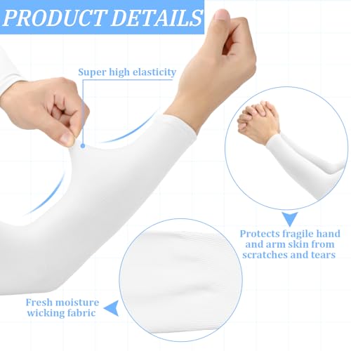 Janmercy 8 Pairs Arm Sleeves Thin Skin Protectors - color: White, Beige, Black, Gray