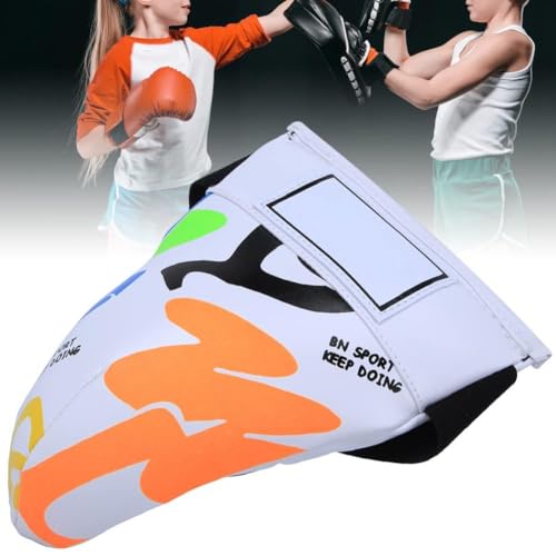 HERCHR Children Groin Guard, Boxing Kickboxing MMA Muay Thai Sparring Groin Guard Protective Gear for Sanda Taekwondo Training - color: White