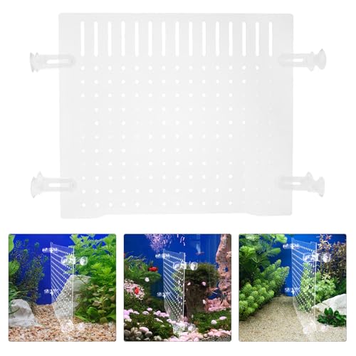 Mikikit Fish Tank Divider Acrylic Isolation Board 35x30cm with Suction Cups Aquarium Partition Net for Fish and Shrimp Separation