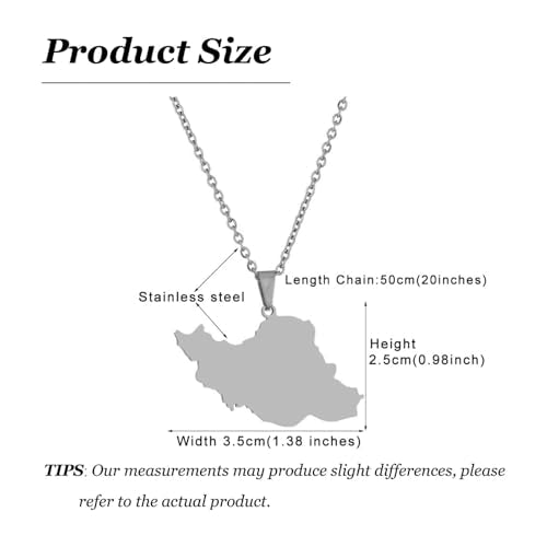Iran Necklace Iran Map Charm Necklaces Dainty Gold Necklaces for Women Silver Jewelry Gifts for Women - color: A4:Iran Map Necklace