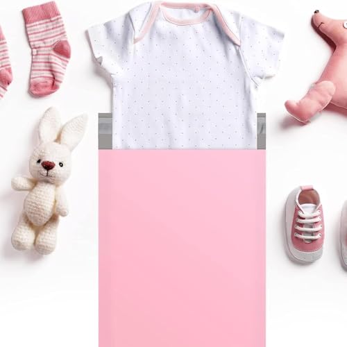 Metronic Poly Mailers 12X15.5 500Pack, Strong Adhesive Shipping Envelopes for Clothing, Waterproof Shipping Bags for Small Businesses, Flexible Mailers Poly Bags Packages Bags Light Pink - size: 12x15.5 500PC