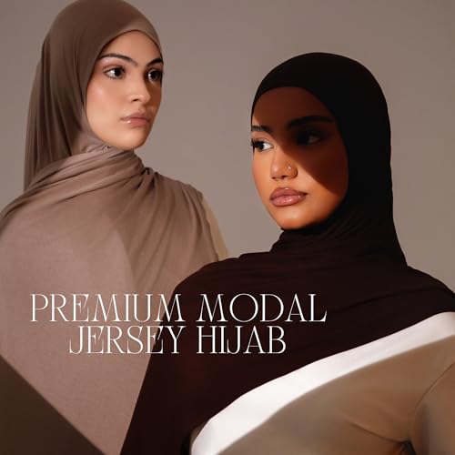 KHELANI Premium Modal Jersey Hijab, Luxury Lightweight Non Slip Stretchy Jersey Head Scarf for Muslim Women, Soft Shawls Wrap - color: Mocha Brown