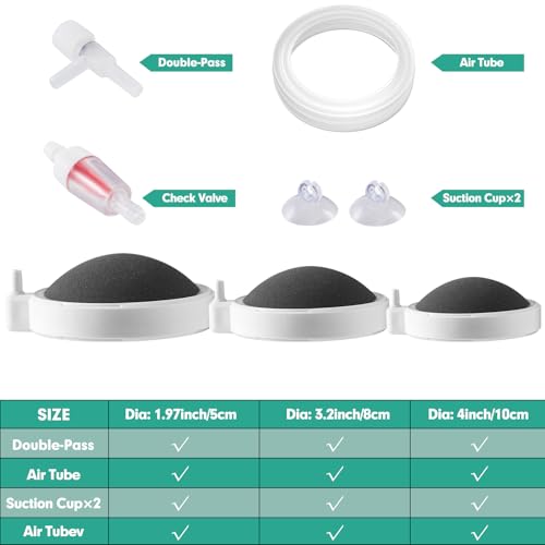 Aquarium air Stones, 2 Inch Nano Fish Tank Bubbler, High Dissolved Oxygen Air Diffuser Aerator for Air Pump Fish Tank Small Bucket and Hydroponics - size: 5cm
