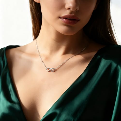 Dainty Silver Necklace for Women - Ankh Jesus Horse Celtic Cross Necklace for Women, Dainty Charm Spider Christian Gifts for Friends Sister Mom, Birthday, Christmas, Mother's Day, Graduation Gifts - style: Endless-Friend