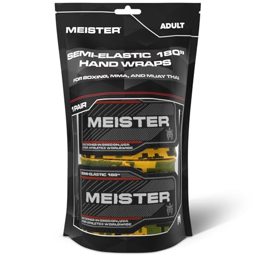 Meister Adult 180" Semi-Elastic Hand Wraps for MMA & Boxing (Pair) - color: Army Camo