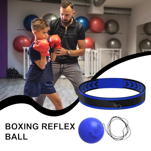 Boxing Reflex Ball Headband Multifunctional Fun Effective Hand Eye | Kids Beginners Punching Headband for Professionals Enthusiasts Beginners Amateurs Lovers Families Friends - color: Blue ball