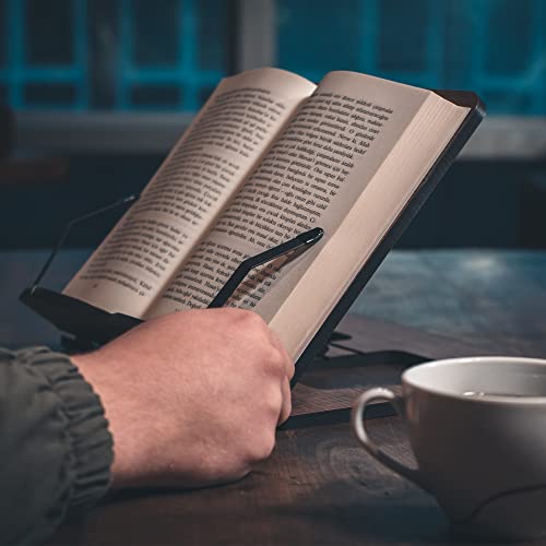 Vigo Wood Book Stand, Book Holder, Reading Stand, Cookbook Holder, Recipe Book Stand, Wooden Book Stands for Reading, Cookbook Stand for Kitchen, Book Holder for Reading in Bed (Oak) - color: Oak