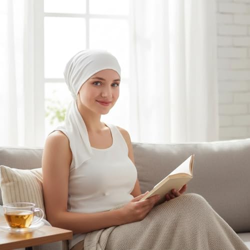 3 Packed Women's Pre Tied Head Scarves Slip On Chemo Beanies Hair Cover Headwrap Caps - color: A3-solid-3packed
