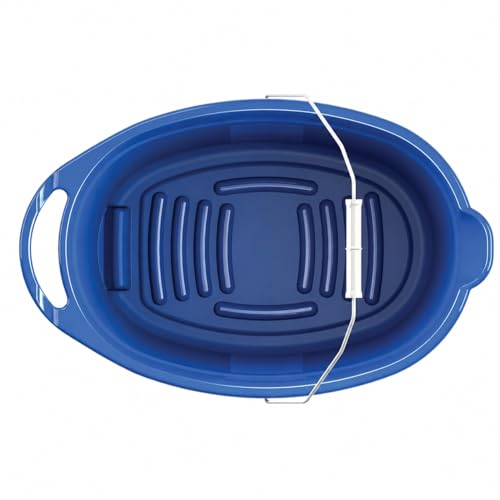 12 Quart Oval Utility Bucket, Blue Plastic Open Top Container for Cleaning Supplies, Washing, Storage, Household Tasks & General Use, 1 Pack