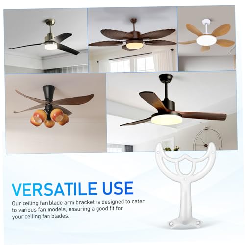 STOBOK Ceiling Fan Blade Arm Replacement Universal White Metal Fan Blade Support Rod Bracket Parts Repair Easy Installation