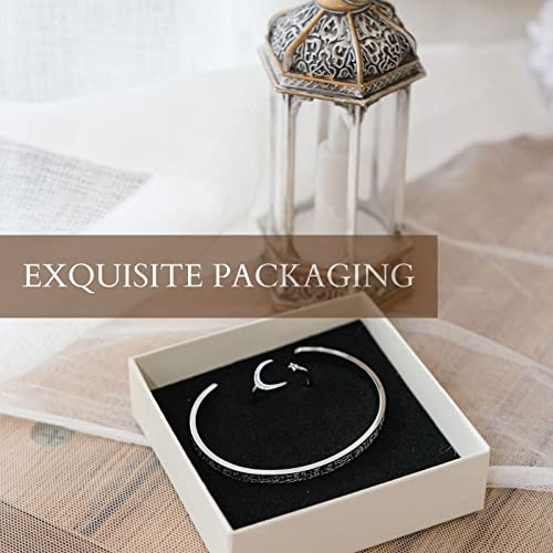 FABMODE Islamic Jewelry Set Allah Ayatul Kursi Bracelet with Ring Eid Ramadan Gift for Muslim Women