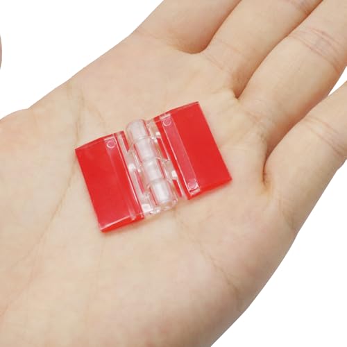 Hordion 12PCS Clear Acrylic Hinges Adhesive, Small Plastic Hinges 35x25mm | Foldable Hinge Tools for Cabinet Aquarium Lid Glass Furniture DIY Display Stand - size: 35x25mm