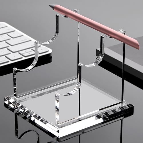 SANRUI 3 Tier Acrylic Pen Holder Display Stand, Clear Desk Pencil Rack | Shop Fountain Makeup Brush Rack,Ballpoint Pen Showholder,Paintbrush Drying Rack Organizer for Home School Office Or Store Use - style: 3 Tier