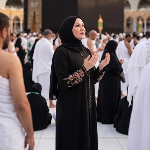 Women's Embroidered Sleeves Abaya and Embroidered On The Side of The Zipper Long Sleeve Floor Length Turkish Fashion - color: Black, size: Small