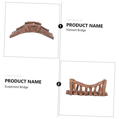 BESPORTBLE 2pcs Fish Hide Bridge Aquatic Ornament Underwater Decoration for Fish Tank Pet Design with Lifelike Details for Climbing Pets