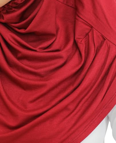 Prien Chic Ready To Wear Hijab For Women, Muslim Long Turban Undercap Set, Instant Scarf, Prayer Clothes For Girls, Abaya - color: Burgundy