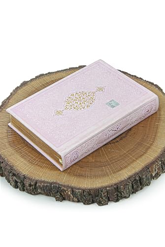 ihvan online Muslim Prayer Rug Set, Islamic Dowry Gift Box for Men & Women, Shawl, Kufi Hat, Digital Beads Counter, Quran Gift, Elegant Islamic Gifts Set for Ramadan & Eid & Wedding, Pink - color: Pink