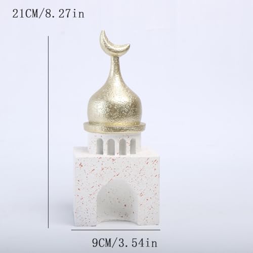 Islamic Cultural Decor Collection - Handcrafted Resin Mosque Models & Tower Ornaments for Home/Office Display Ramadan Decoration (Tower 2) - style: tower 2