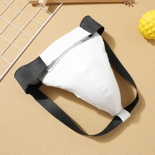 Totority Kids Groin Protector Breathable Adjustable Crotch Guard for Taekwondo Boxing MMA with Wear-Resistant Pu Core and Moisture-Wicking Liner 9.06X6.69X0.39 Inches