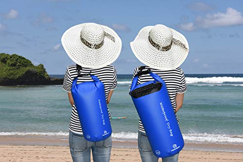 Freegrace Waterproof Dry Bag Set of 3 - Submersible Dry Sack with Double Zip Lock Seals - Includes Waist Pouch & Phone Case - Perfect for Kayaking, Swimming, Boating & Rafting (Navy Blue, 10L) - color: Navy Blue, size: 10L, style: Without Window