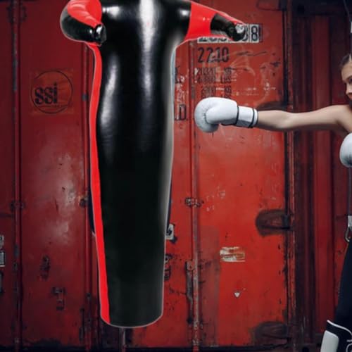 Grappling Dummy Wrestling Dummy Unfilled Jiu Punching Bag Throwing Judo Dummy Bag for Kickboxing Judo Karate - color: Black 170cm
