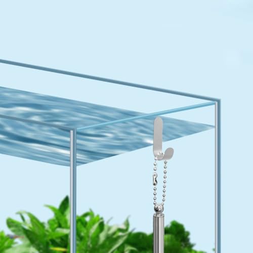 Aquarium Net with Extendable Long Handle, Adjustable Wastes Skimming Cleaning Tools Nylon Fishing Mesh Nets with Long Plastic Handle - color: square, style: L