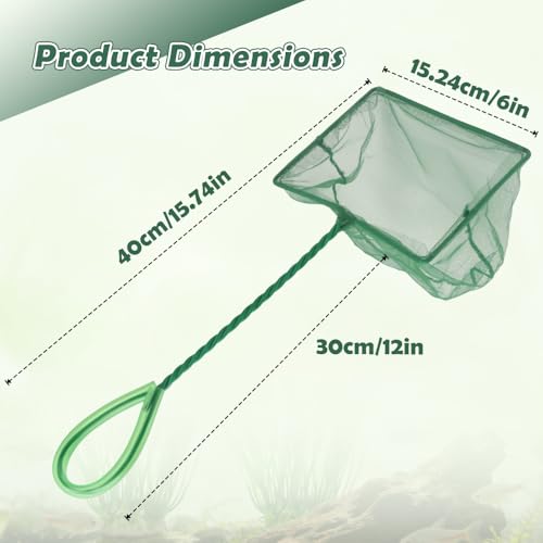 3 Pack Fish Net Aquarium Fine Fishing Mesh with Plastic Handle, 6-Inch