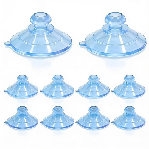 10 Pack Replacement Suction Cups 30mm Mushroom Head, Compatible with EZ Pass Holder and AutoBoxClub Mount, Fits Most Radar Detectors, Dash Cams and Window Sunshades, Clear PVC