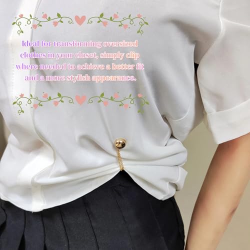 GAUEIOUR 3PCS Magnetic Clothing Clips, Multi-Function Magnetic Pinless Clothing Clips, Hem Shawl T-Shirt Hem Shirt Sleeve Magnetics Seam Free Fastening Decoration Buckle (Silver/Gold/Black)
