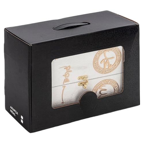 Special Design Quran Velvet Box with Stand with Allah and Muhammad Written | Special Quran Holder Stand | Islamic Gift | Perfect Ramadan,Eid,Birthday,Umrah Gift for Muslim Women Men Child (White) - color: White
