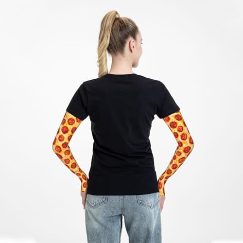 Cooling Arm Sleeves Cover Summer Sun Protection Arm Sleeves For Men Women Baseball Cycling Golf Running - color: Pepperoni Pizza 23