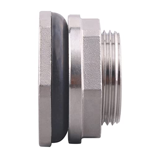 DERNORD 1" Female Bulkhead Water Tank Connector Stainless Steel Bulkhead Fittings Pack of 2 - size: 1 Inch, style: Pack of 2