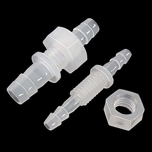 3/8" Hose ID barb Thru-Bulk Bulkhead Fittings Union Adapter Plastic Fittings with Stainless Steel Washers for Aquarium Water/Fuel/Air (Pack of 2) - size: 3/8 Inch, style: 2