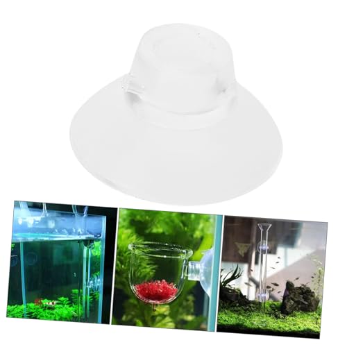 GALPADA 50pcs Aquarium Feeder Cups Transparent Fish Tank Suckers for Easy Installation Secure Feeding of Shrimp and Fish for Aquatic Environments - size: 2.60X2.60X1.50CM