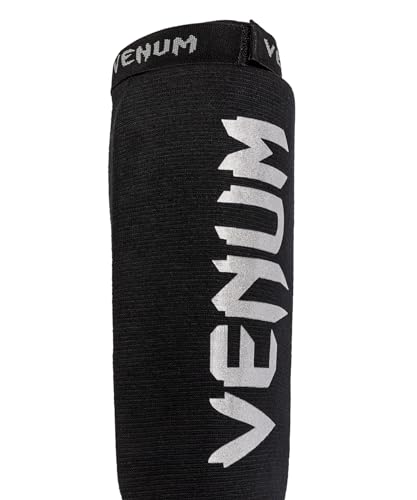 Venum Kontact Shin Guards - color: Black/Silver, size: Medium