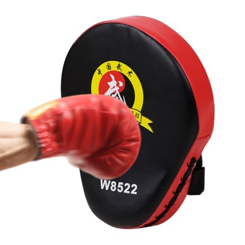 Punching Pads - High Density Foam Material, Strike Training Tool, Shock Absorbing Durable Kickboxing Mitts, Handheld Combat Practice | Thai Karate MMA for Home Gym Workout Exercise - color: Red