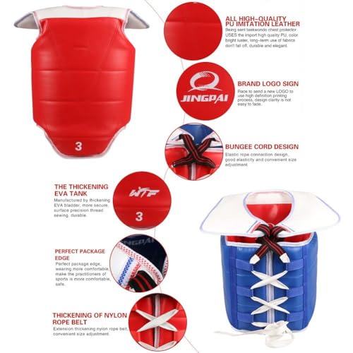 Boxing Chest Guard, MMA Kickboxing Muay Thai Boxing Body Protector Traditional Taekwondo Chest Guard Karate Chest Guard Vest - size: 2