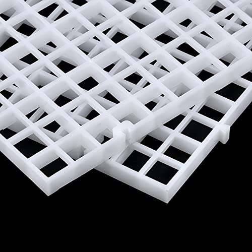 WEAVERBIRD 2Pcs Aquarium Divider Tray Plastic Grid Divider Tray Egg Crate for Aquarium Fish Tank Bottom Isolation, White - color: White