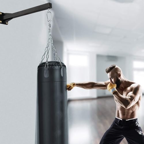 Heavy Punching Bag Wall Mount Hanger,Heavy-Duty Boxing Bag Bracket,Punching Bag Mount Stand for Muay Thai and MMA Training, 360 Rotation Swivel Hook Matte Black