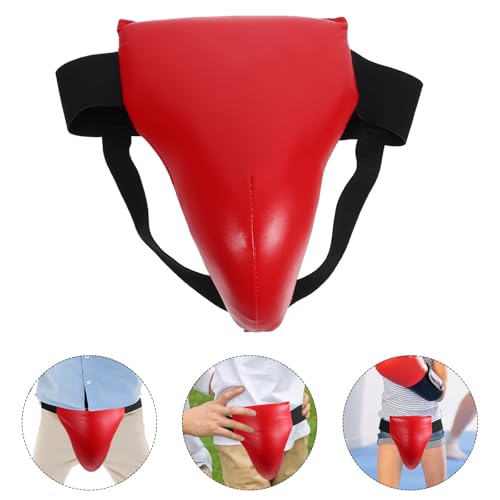 Veemoon ’s Integrated Groin Protector Guard, Comfortable Wear-Resistant Crotch Guard for Martial Arts Training, Red Protective Gear for Taekwondo, Kickboxing, and Combat Sports