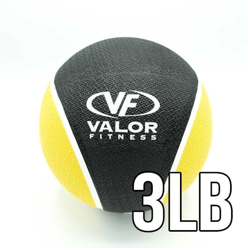 Valor Fitness 무게감 있는 의료용 볼 휴대용 고무 중간 볼 무게 코어 밸런스 복부 운동 장비 홈 체육관 운동 - color: 1.4kg(3파운드) 볼